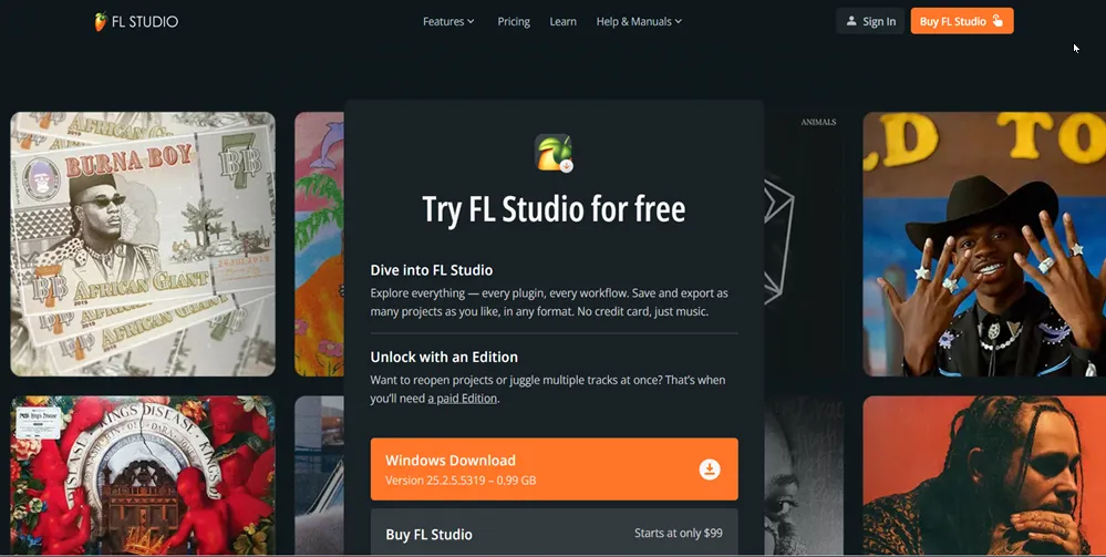 FL Studio free trial download