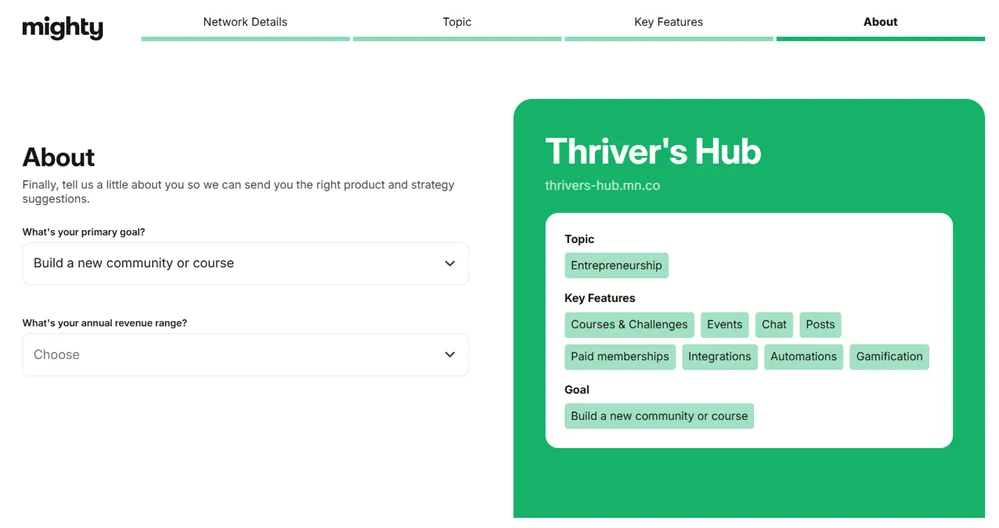 Mighty Networks about you