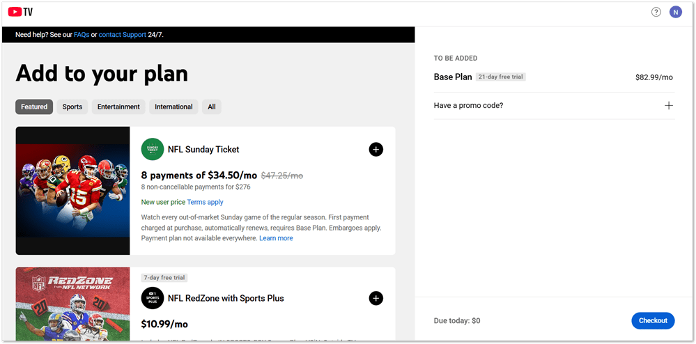 YouTube TV addons