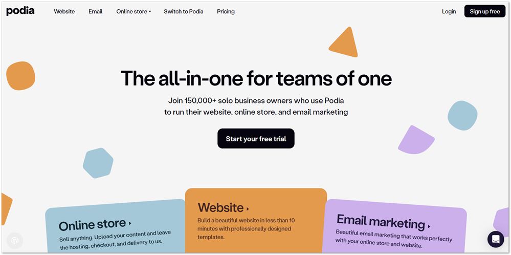 Podia website