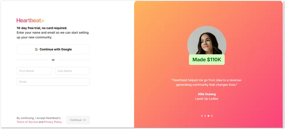 Heartbeat free trial signup