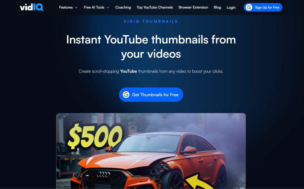 VidIQ thumbnail maker