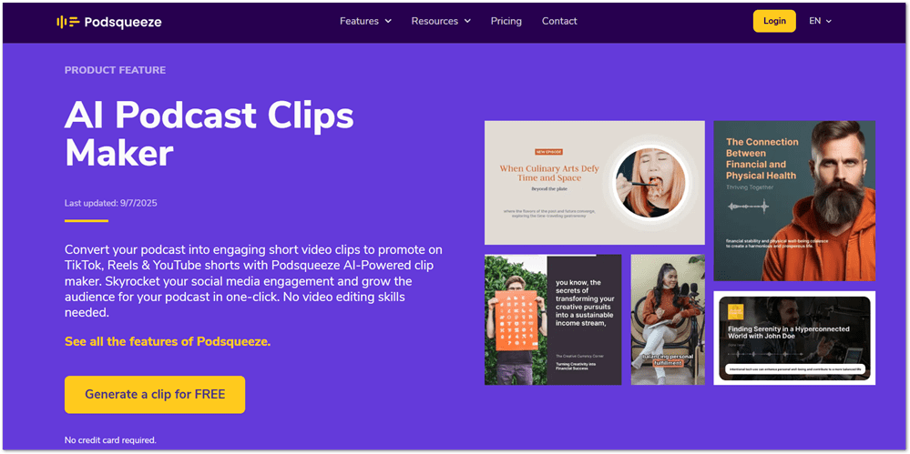 Podsqueeze ai podcast clip generator