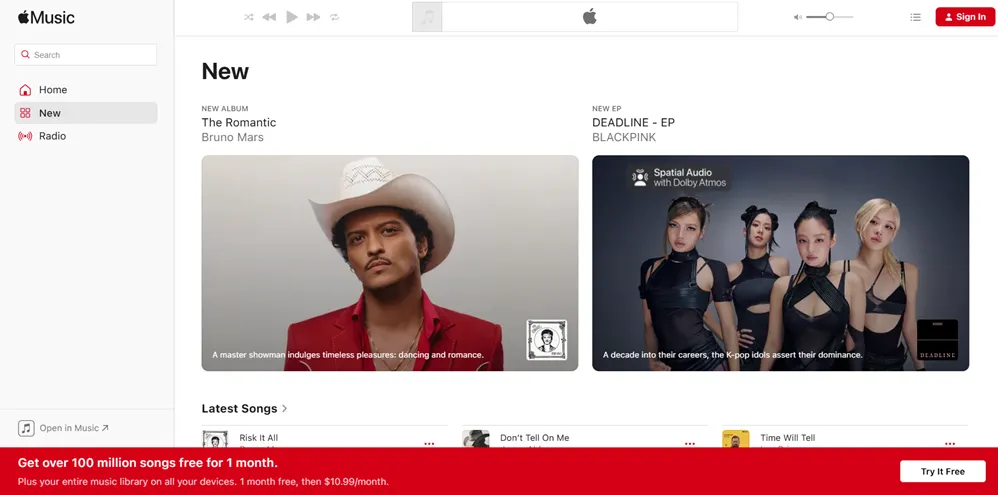 Apple Music website