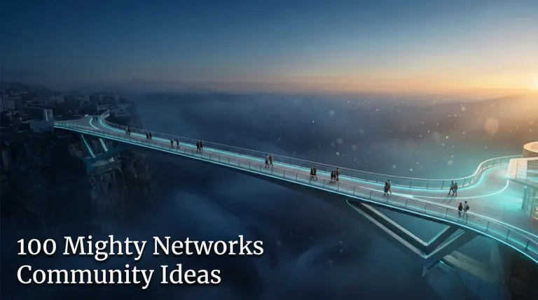 100 community ideas illustration with bridge transition